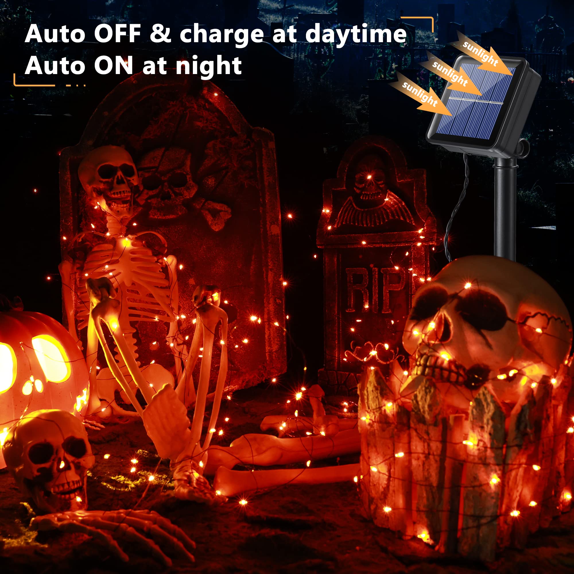 Guirlande Lumineuse Solaire PhilzOps - 50M, 500 LED Colorées, 8 Modes, Étanche IP44
