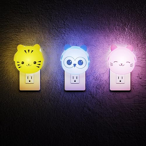 Lumipets Luces nocturnas enchufables de pared para guardería, eficiencia energética para bebés, niños y niños pequeños con sensor automático,