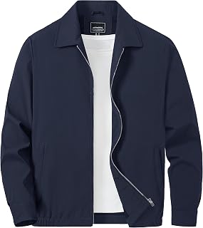 Men's Lightweight Bomber Jackets Casual Lapel Jacket Spring Fall Track Sports Windbreaker Jacket