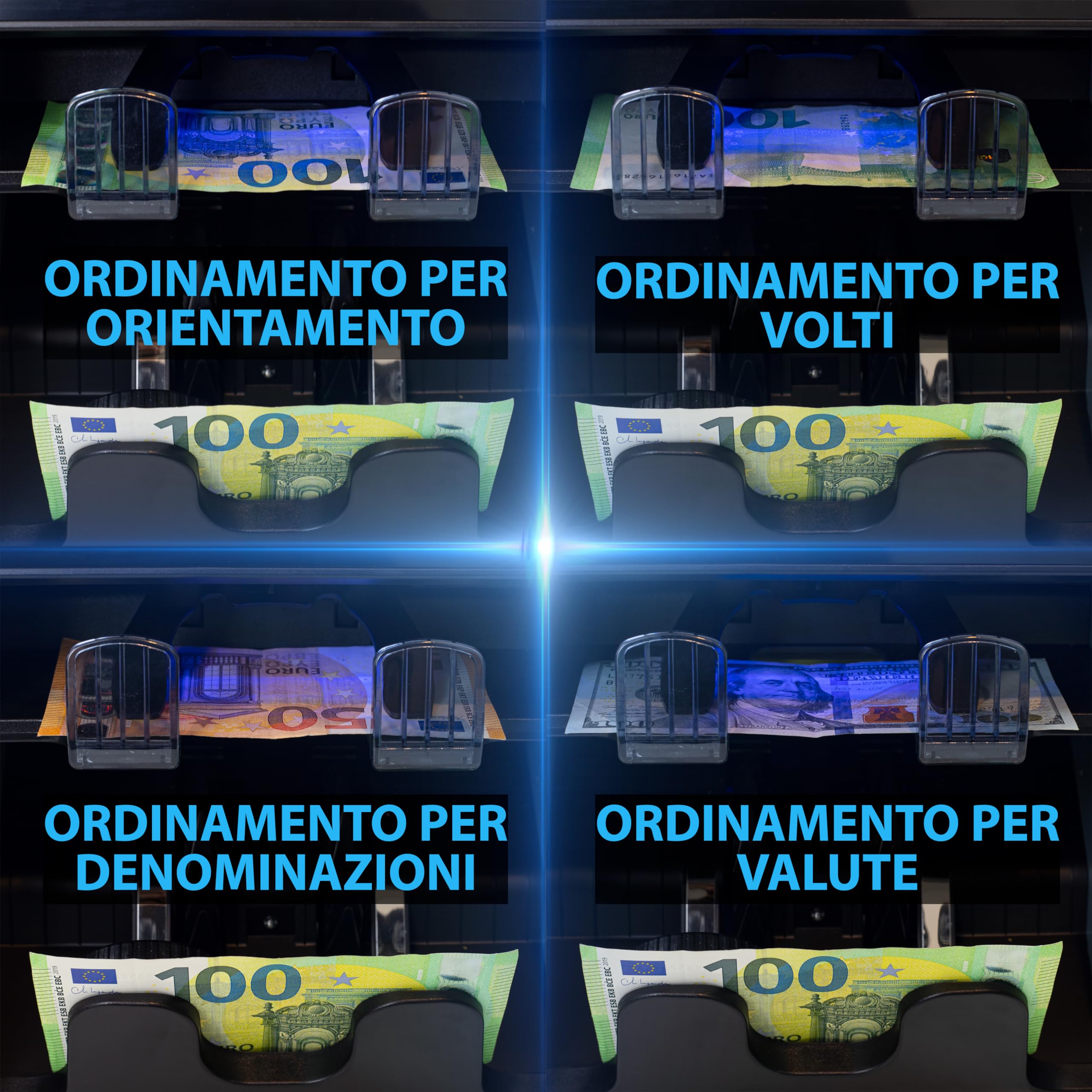 MV-600 Macchina conta banconote a denominazione mista | Selettore per banconote miste | EUR USD GBP ecc. | Conta soldi