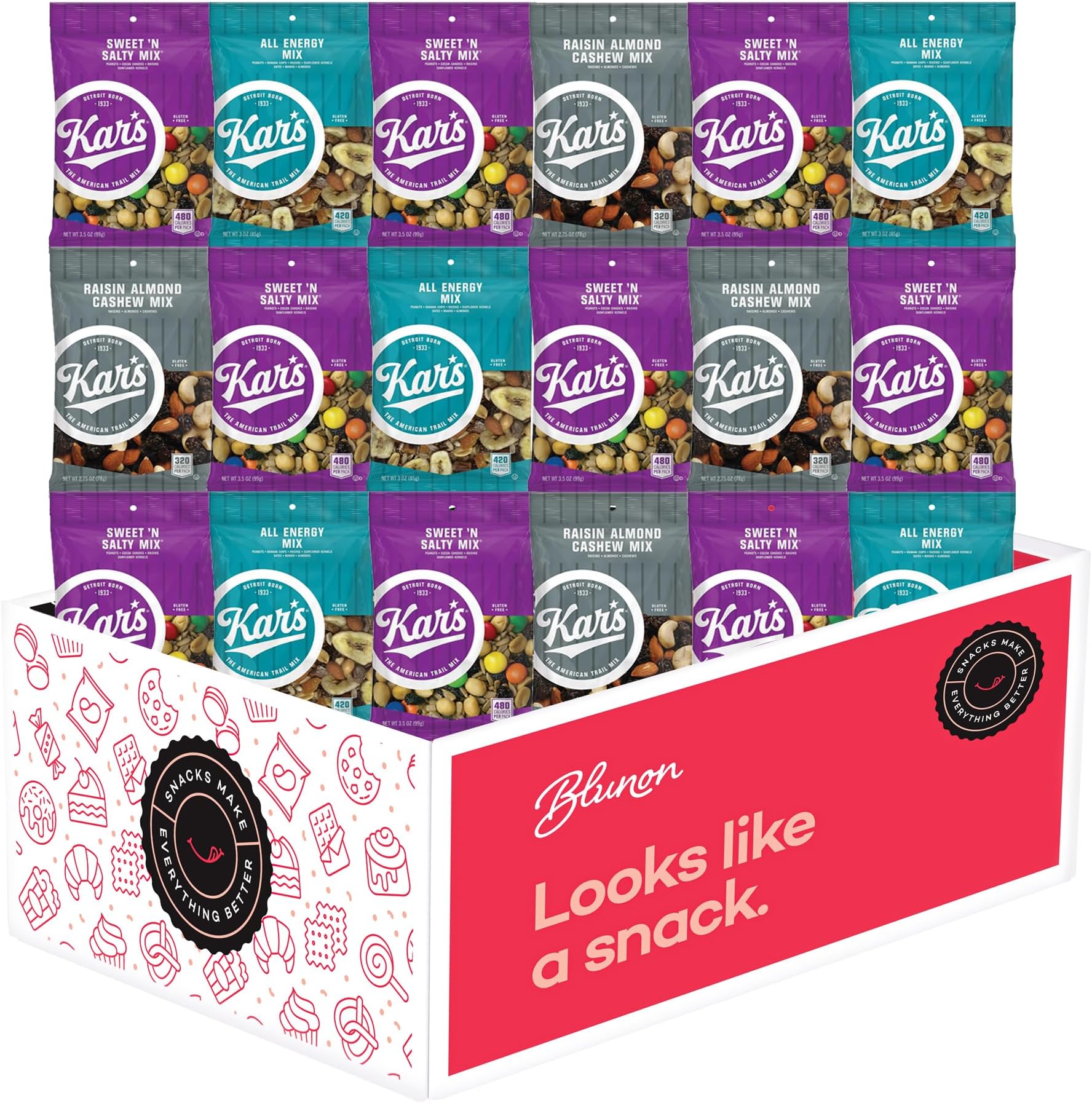 Kar's Trail Mix Variety Pack Nut and Fruit Mix Individual