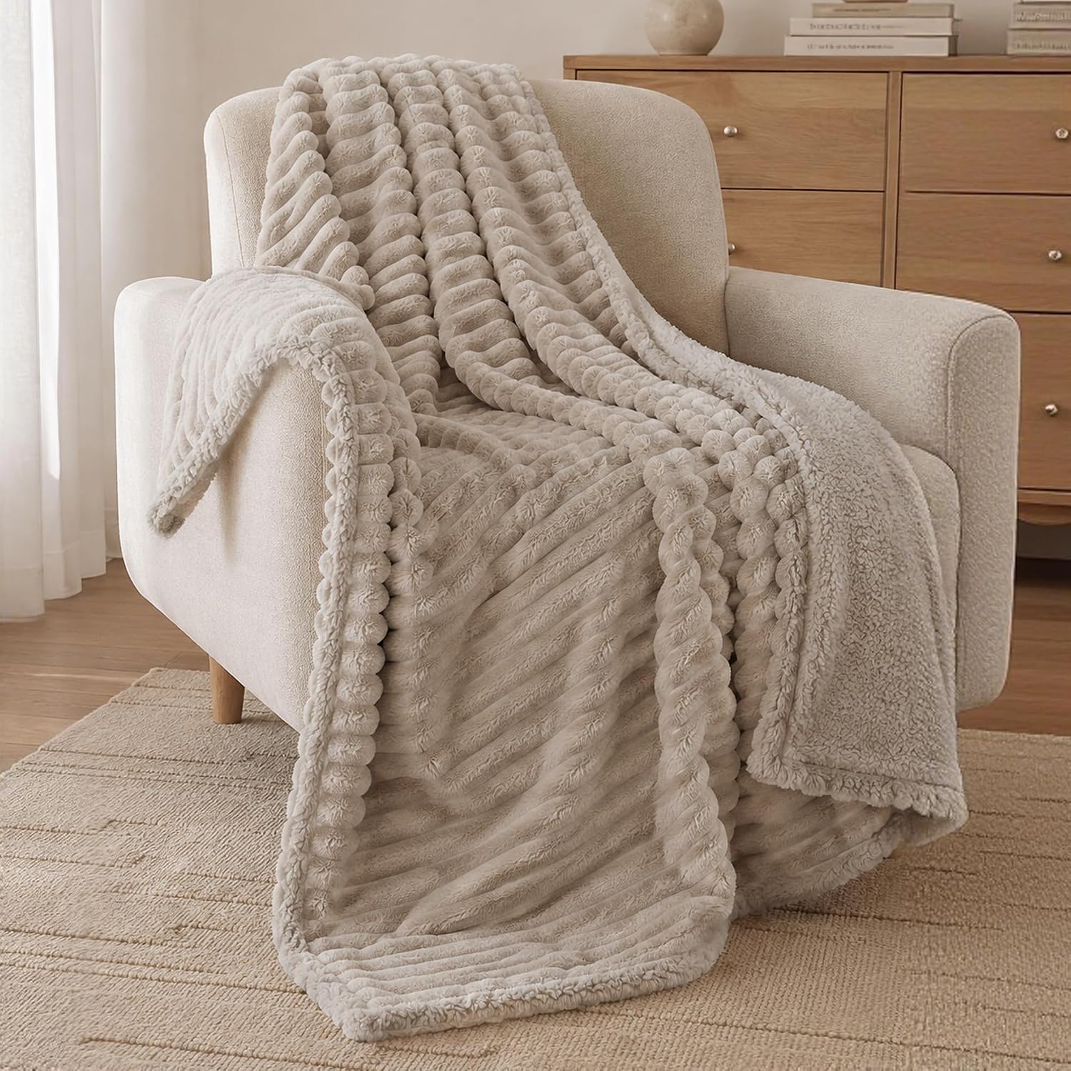 Waterproof Dog Blanket, Washable Reversible Pet Blankets, 39x57in, Camel