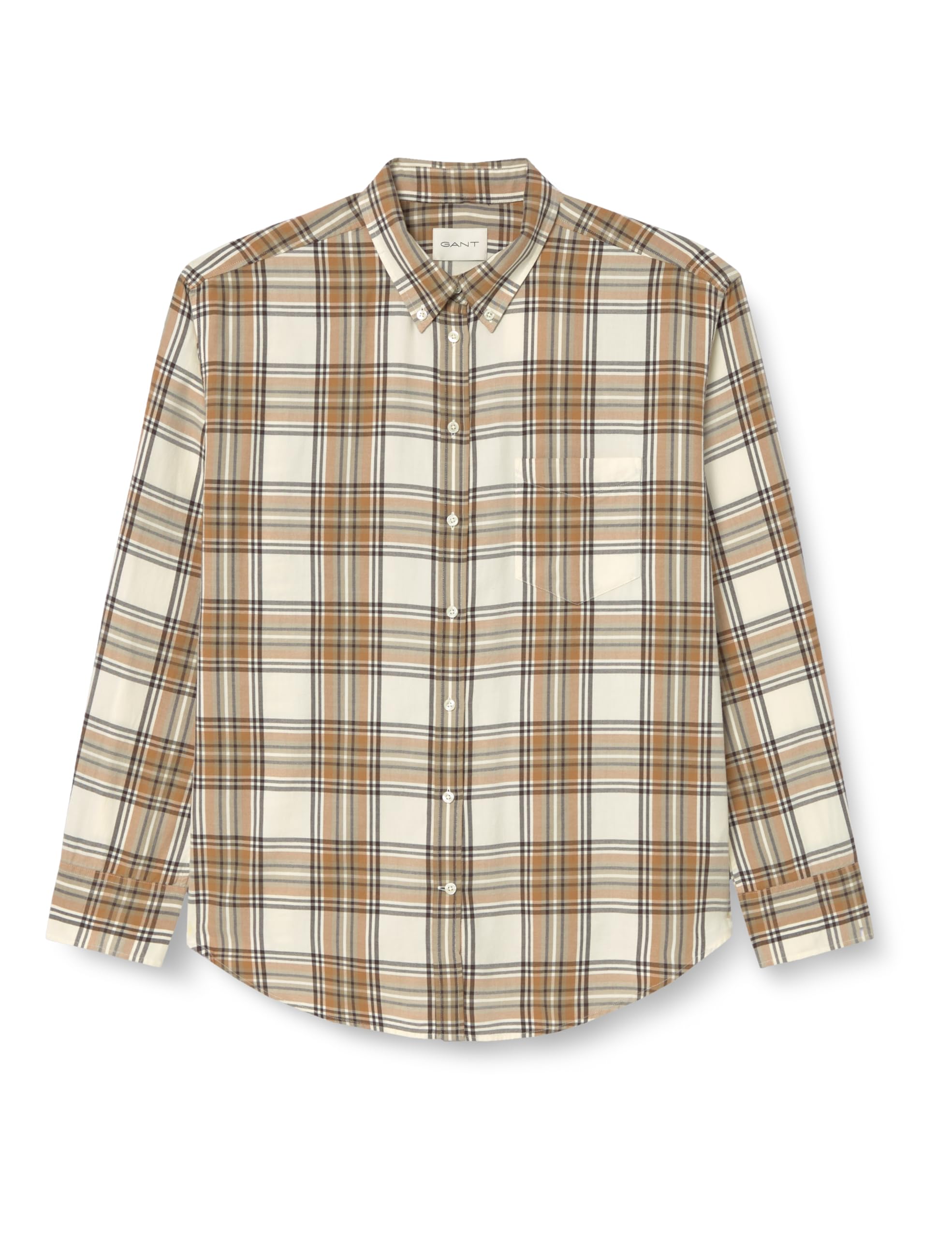 GANT Damen REL Checked Flannel BD Shirt Bluse – Weiß, Größe 40