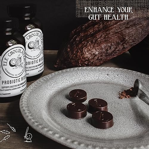 Miniatura 4 de Ele Chocolates Suplemento probiótico diario de chocolate negro muerde 3 mil millones de UFC para la salud intestinal digestiva, apoyo inmunológico