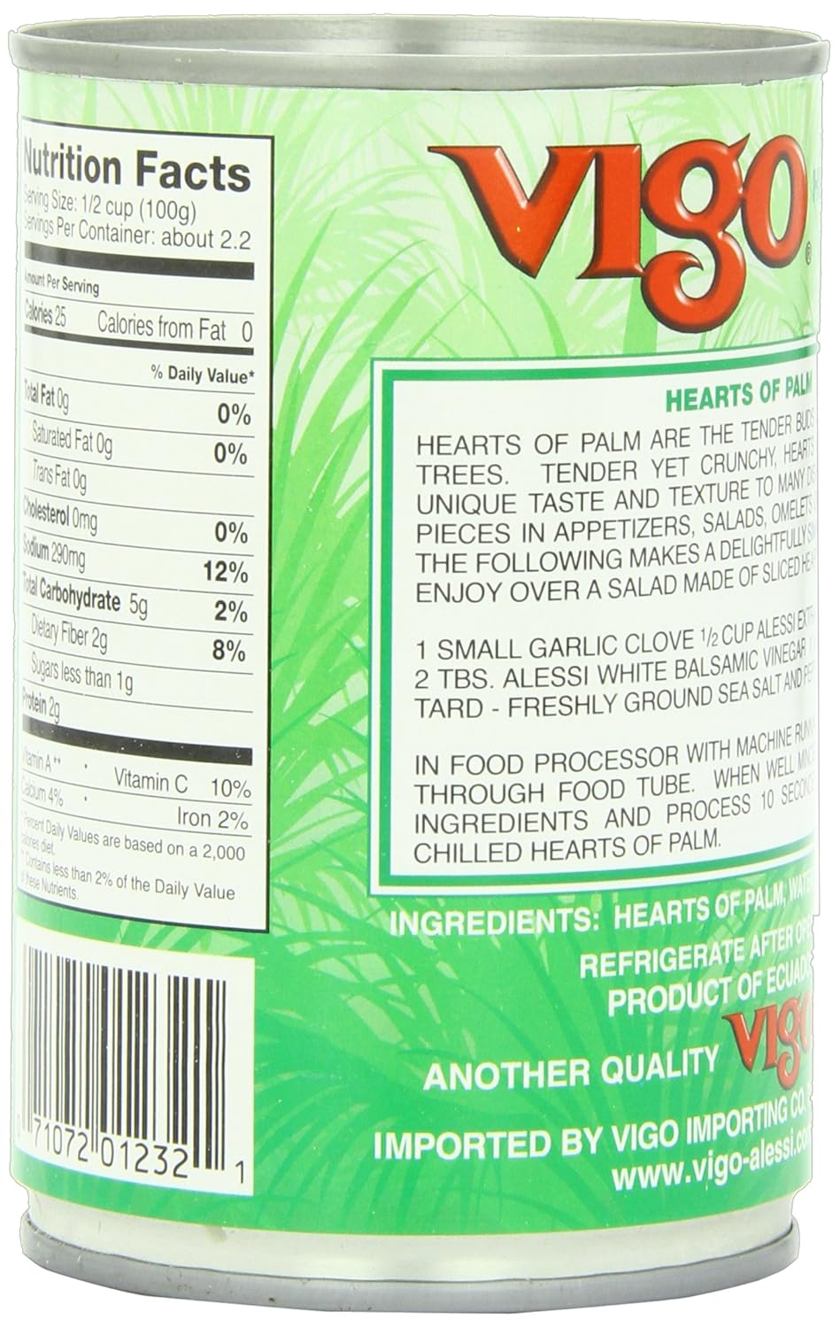 Vigo Hearts of Palm, 14 Ounce (Pack of 12)