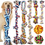 LosFong Large Dog Chew Toys for Aggressive Chewers&comma; Indestructible Dog Rope Toys for Large Breeds&comma; Heavy Duty 100&percnt; Cotton Dental Teeth Cleaning Tug of War Toy