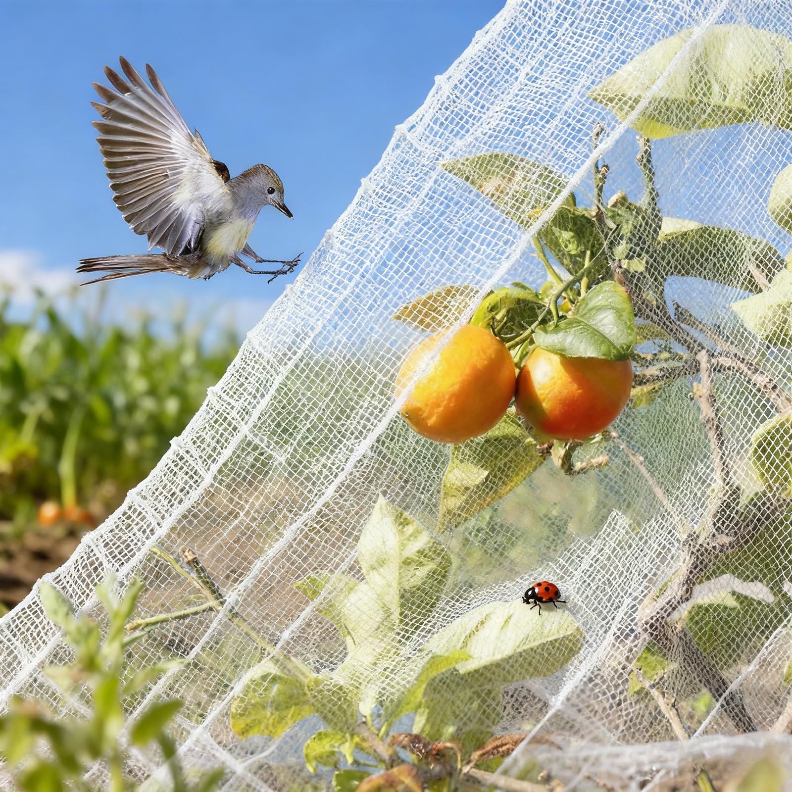 Rete di Protezione per Uccelli,Rete Antigrandine per Interni Esterni,Reti Protettive da Giardino,Facile da Usare,Adatto per Proteggere Fragole,Pomodori,Carote