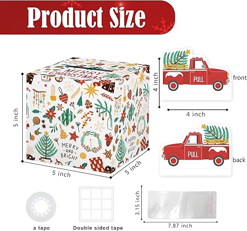 Miniatura 69 de Caja de dinero de feliz cumpleaños para regalo en efectivo, incluye tarjeta de feliz cumpleaños y 35 bolsas transparentes, divertido regalo