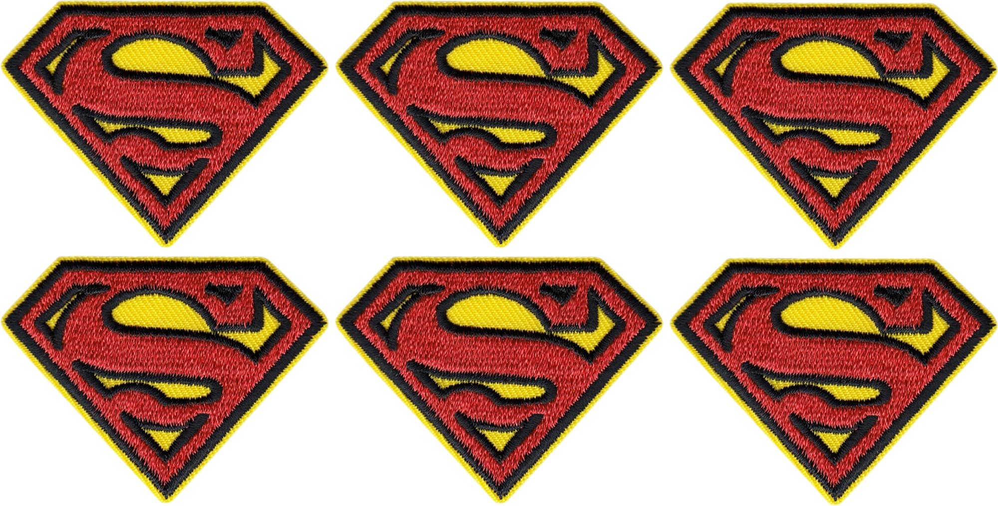 Superman - Logo - Set of Six Embroidered Iron On Patches