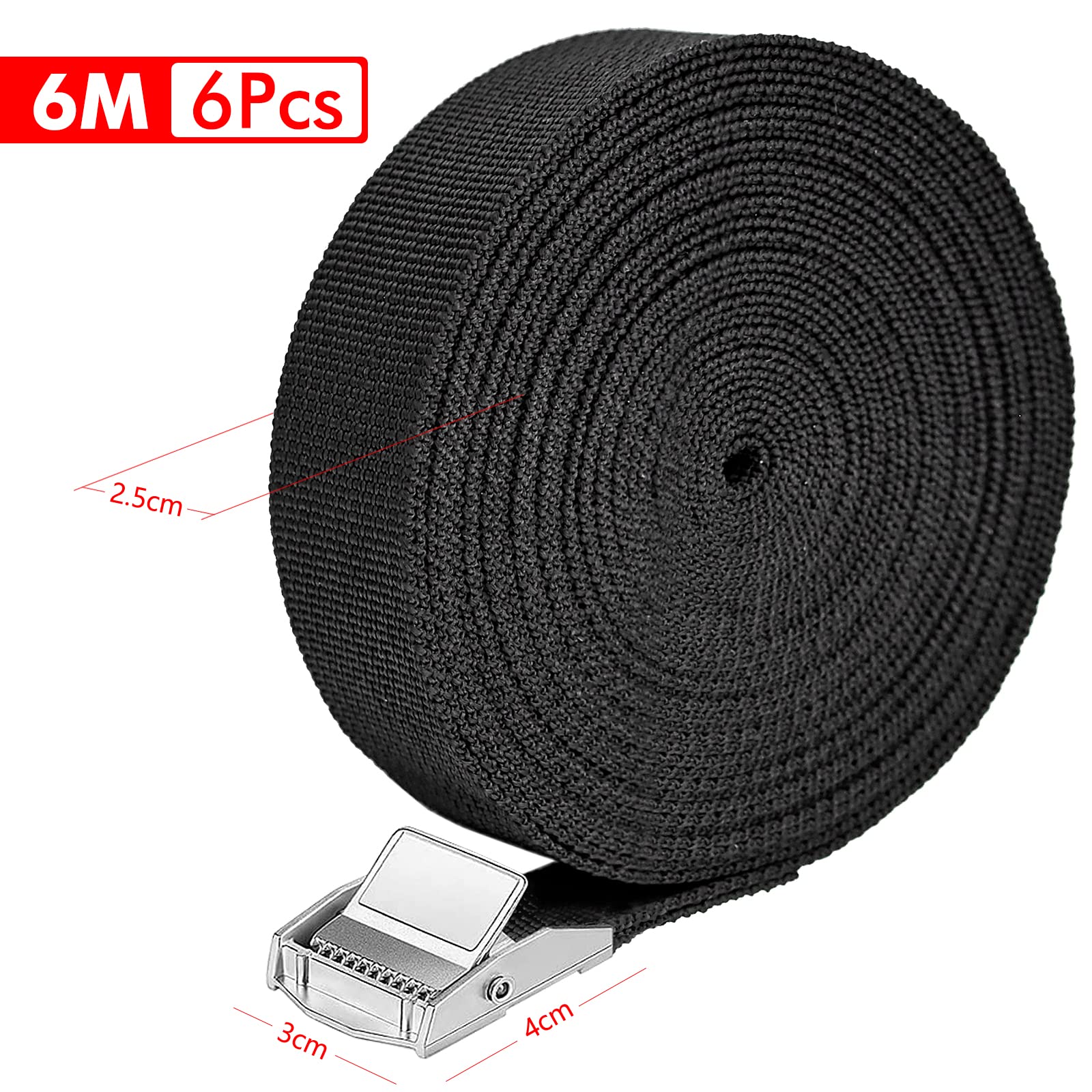 Pack Of 6 50 Cm Lashing Straps, Adjustable Lashing Straps With
