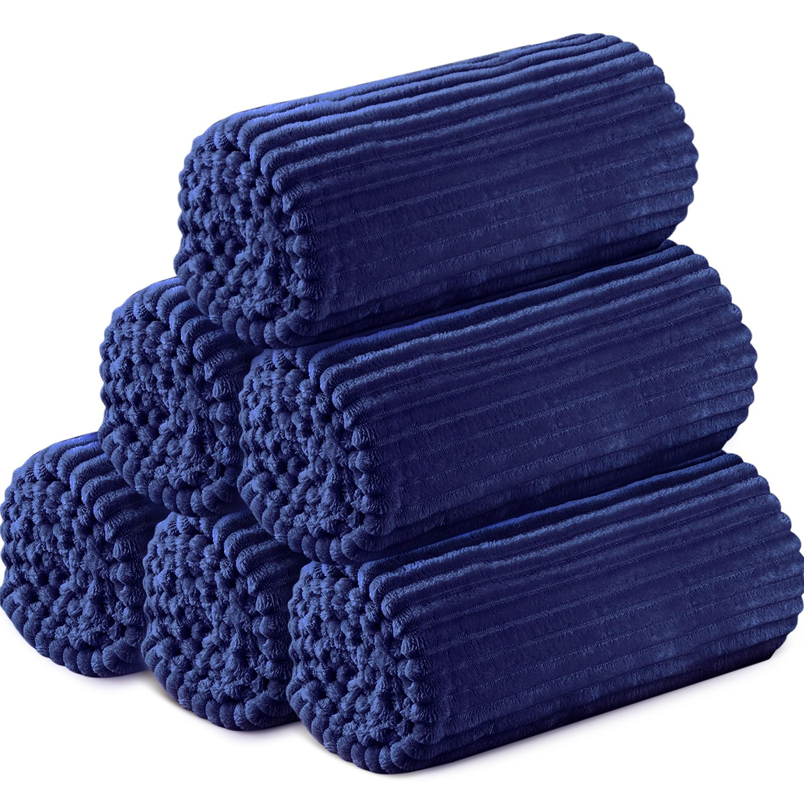 Buryeah 6 Pcs Flannel Throw Blanket Bulk 50 x 60 in Sleepover Blanket Outdoor Wedding Throw Lightweight, Oeko-tex Standard 100 Certified for Sofa