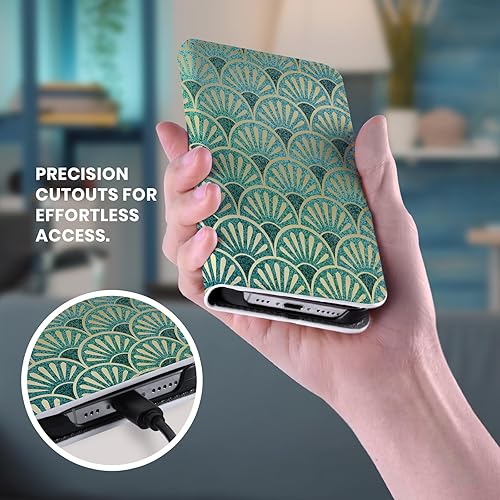 Miniatura 5 de Head Case Designs UtArt - Funda de cuero con licencia oficial de UtArt Cheetah Waves Wild Cat Marble Book Wallet compatible con Apple iPhone 11