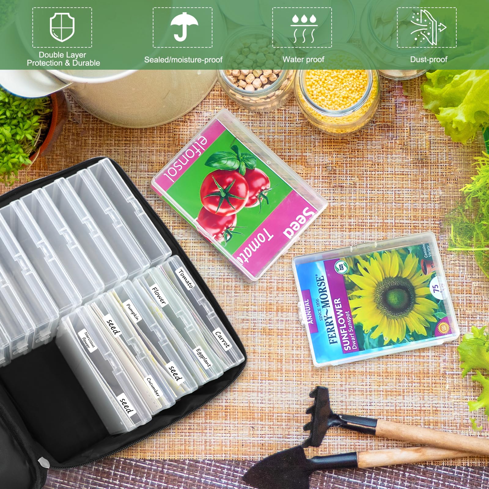 Amazon.com : 16 Slots Seed Storage Organizer Box with Zipper Bag