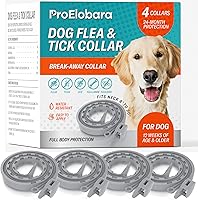 ProElobaraPETCARE Flea Tick Collar for Dogs - 4 Pack Adjustable Waterproof, 24 Months Protection for Small Medium Large Puppies (Up to 22" Neck)
