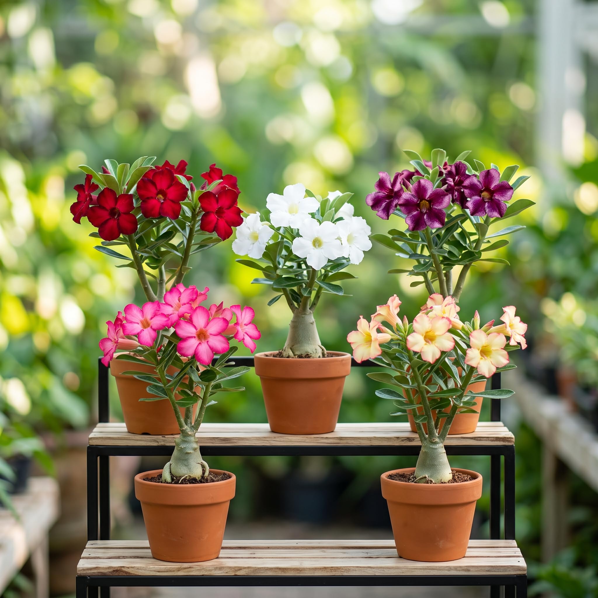 Adenium Plant live Combo Without Pot Bosnai Multi Petal Desert Rose (Set of 5 Plants) | (Combo)-image-21