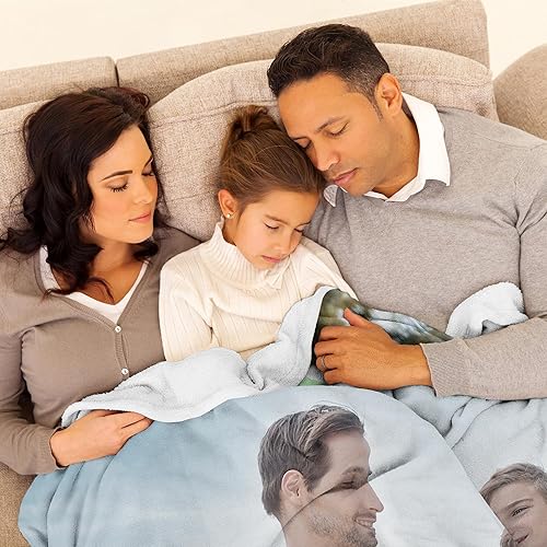 Vista 43 de Regalos personalizados para el día del padre, cumpleaños para papá de hija, esposa, hijo, regalos personalizados para el día del padre, manta con S1