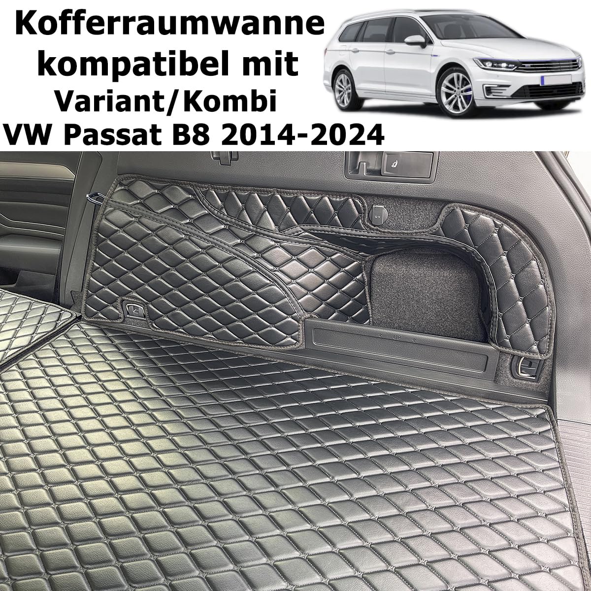 Kofferraumwanne für VW Passat B8 2014-2024 Variant/Kombi | Kofferraummatte kofferraum schutzmatte
