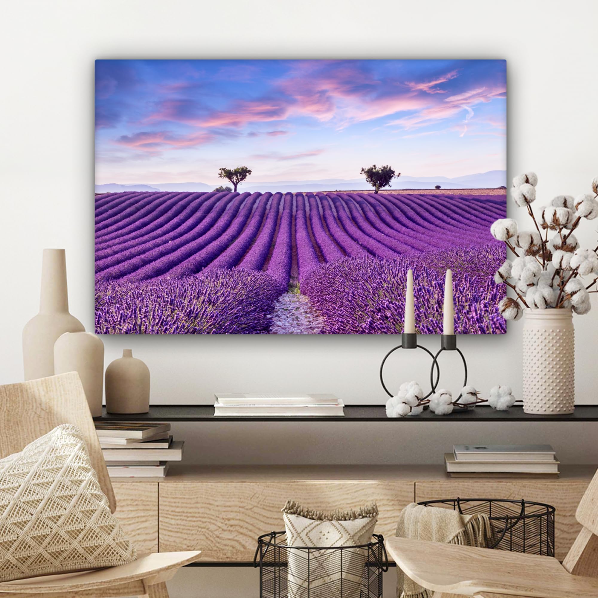 Leinwandbild 'Violette Eiche' 60x40 Cm - Gerahmte Wandkunst Für Wohnzimmer & Schlafzimmer