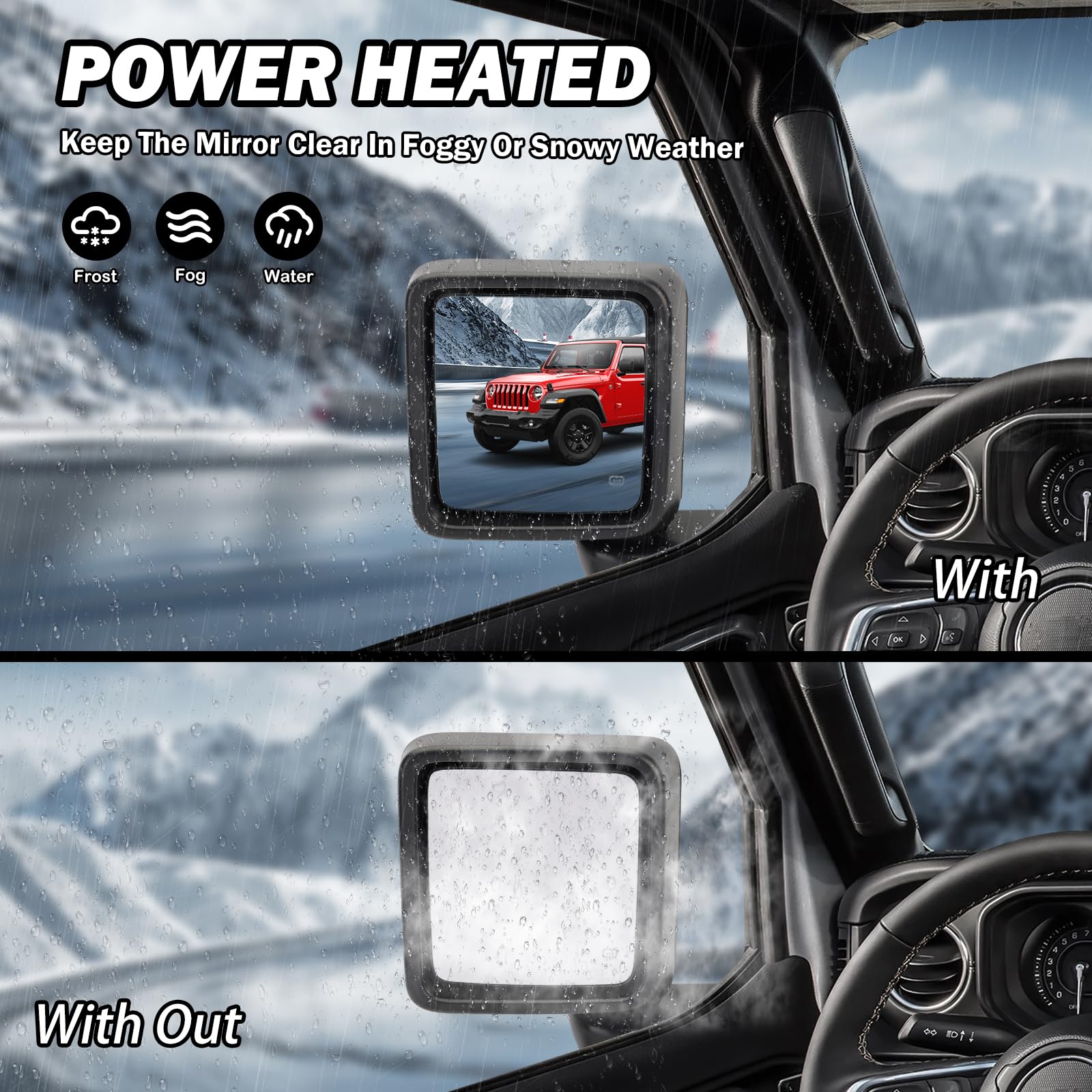 Front Door Mirrors Assembly Power Heated For Wrangler JL Gladiator JT 2018-2023 - Foto 2