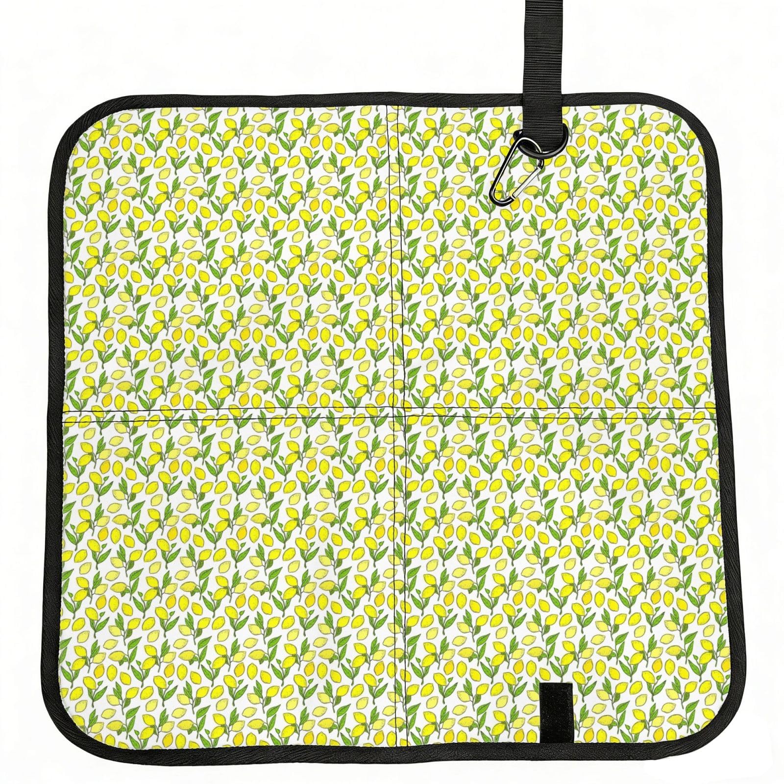 NImongt Yellow Fresh Lemons Print Portable Chair Pad Foldable Seat Cushion Outdoor Seating Office Picnic Camping