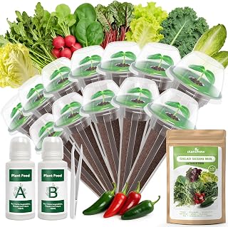 12 Pods Salad Green Seed Pod Kit for AeroGarden, Ahopegarden Hydroponics Growing System, 7500+ Seeds of Romaine Lettuce, Arugula, Spinach, Kale, Swiss Chard, Cherry Radish, and More