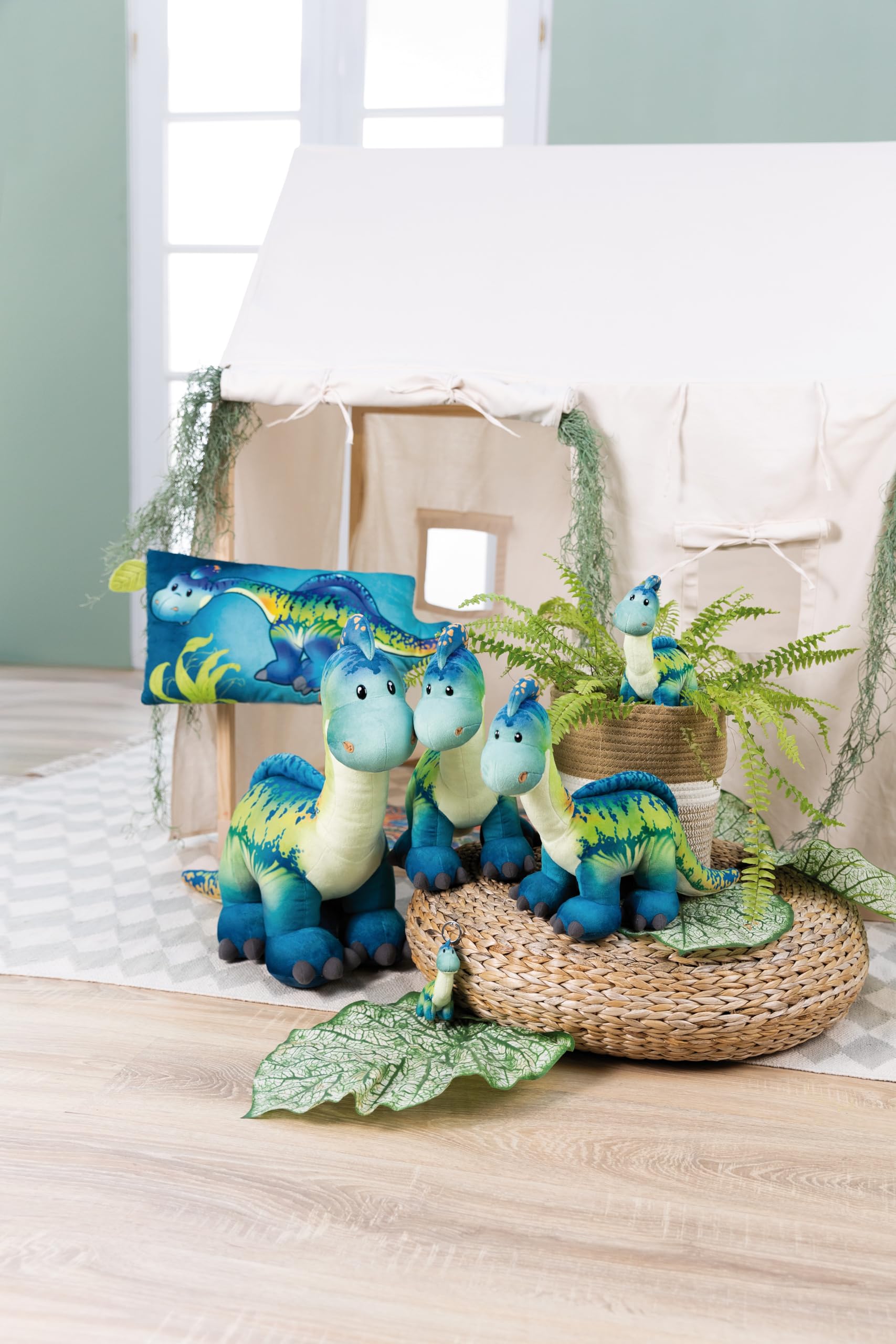 NICI 61572 pluszowy dinozaur Snackilus, miękki pluszak, urocza pluszowa zabawka do przytulania i zabawy, świetny pomysł na prezent dla dzieci i dorosłych, 45 cm, niebieski