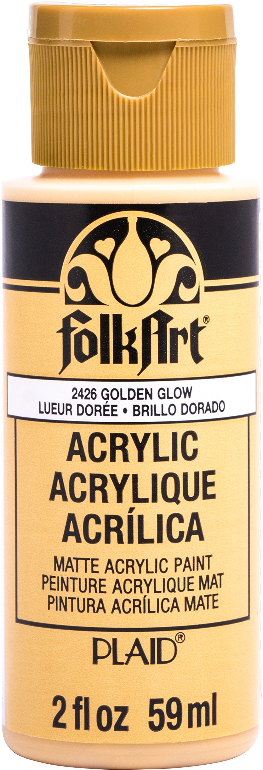 PLAID ENTERPRISES, INC. Folk Art Acrylic 2OZ GOLDENGLOW, Golden Glow, One Size