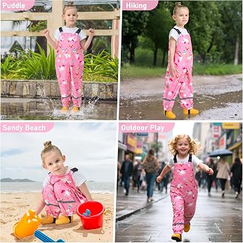 Baogaier Pantalon De Pluie Enfant Imprimé Animaux – Imperméable, Léger & Réfléchissant Pour 1-10 Ans