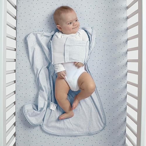 Miniatura 7 de Delta Children Gap babyGap TrueSleep - Saco de dormir con manta integrada, Raya azul