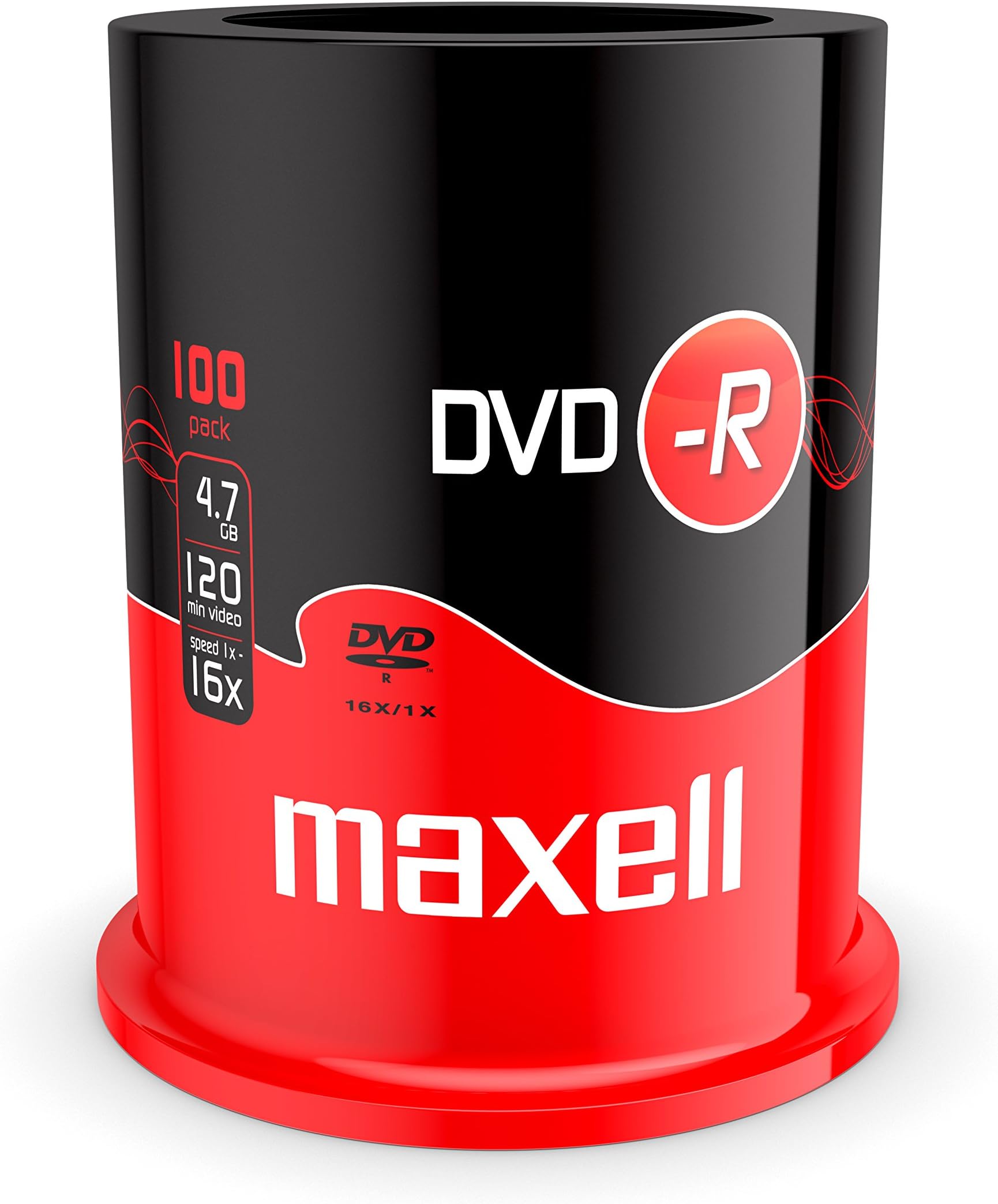Maxell DVD-R 4.7 GB 16X 120 Min Video - Matt Silver (100 Disk Pack - Spindle)
