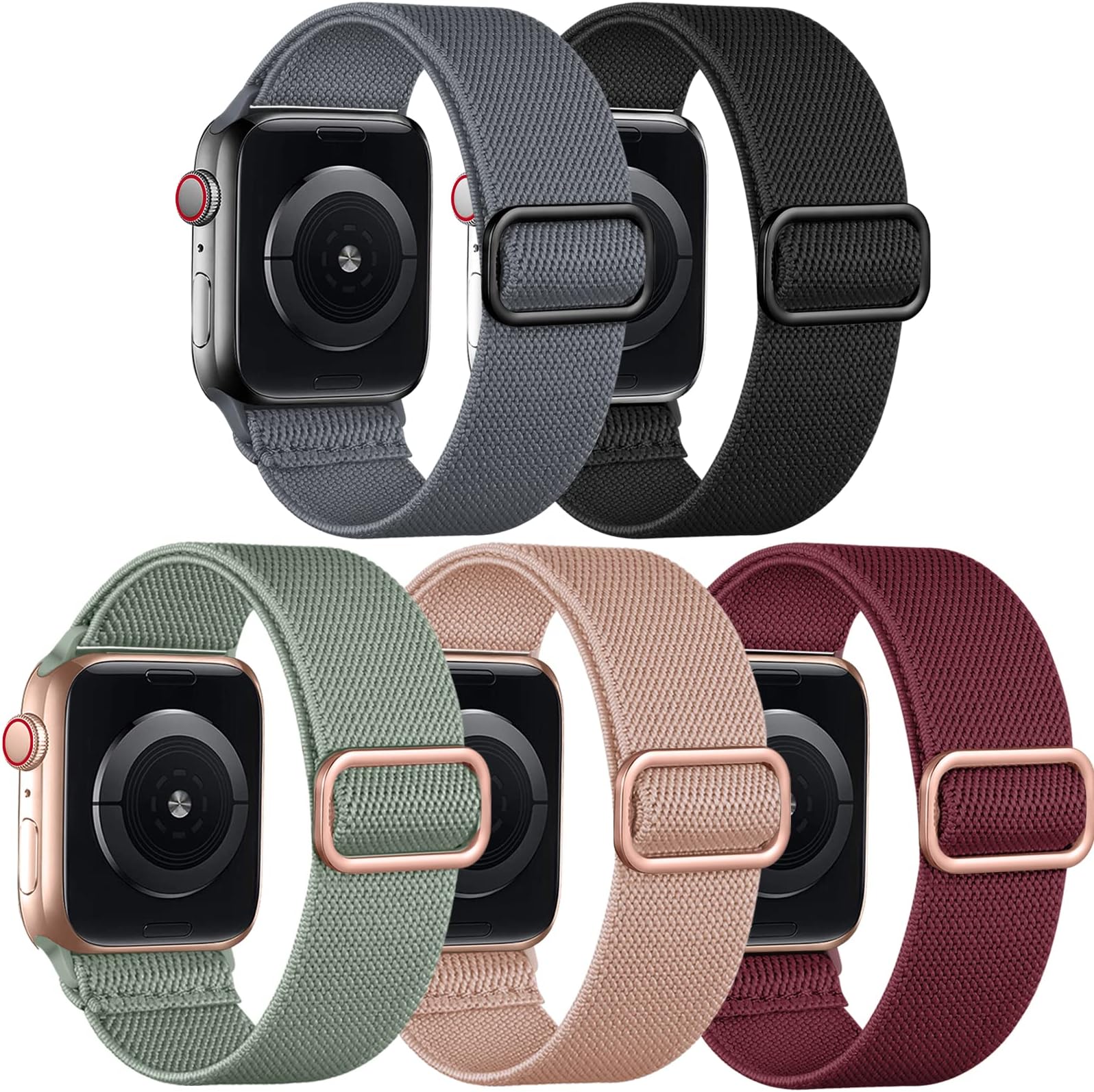 Adorve Stretchy Band Compatible with Apple Watch Bands Ultra 3/2/1 49mm 46mm 45mm 44mm 42mm 41mm 40mm 38mm Men Women, Soft Nylon Elastic Braided Strap for iWatch Series 11/10/9/8/7/6/5/4/3/SE/SE2/SE3