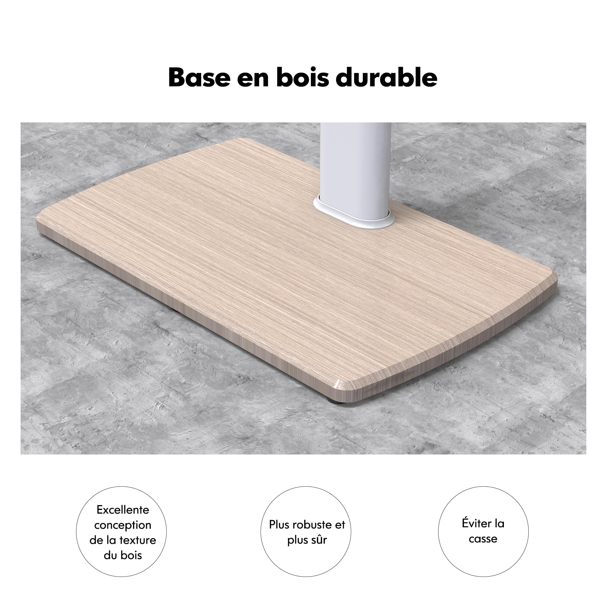 FITUEYES Support TV sur Pied avec Base en Bois, 32-70 Pouces jusqu'à 40 kg