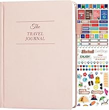 Travel Journal for Women & Men - Budget Travel Planner Notebook for 6 Trips Organizer- Travel Scrapbook to Record Memories and Adventures - Gifts for People Who Travel, Pink