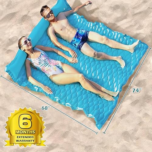 Miniatura 6 de Jasonwell Flotadores flotantes para piscina, flotador inflable gigante para piscina, balsa de lago, tapete de agua flotante para piscina, tumbona,
