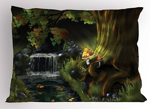 Miniatura 18 de Lunarable Funda de almohada de dibujos animados, corona blanca sobre fondo rosa, tiara gráfica de dibujos animados, estampado de letras de palabras