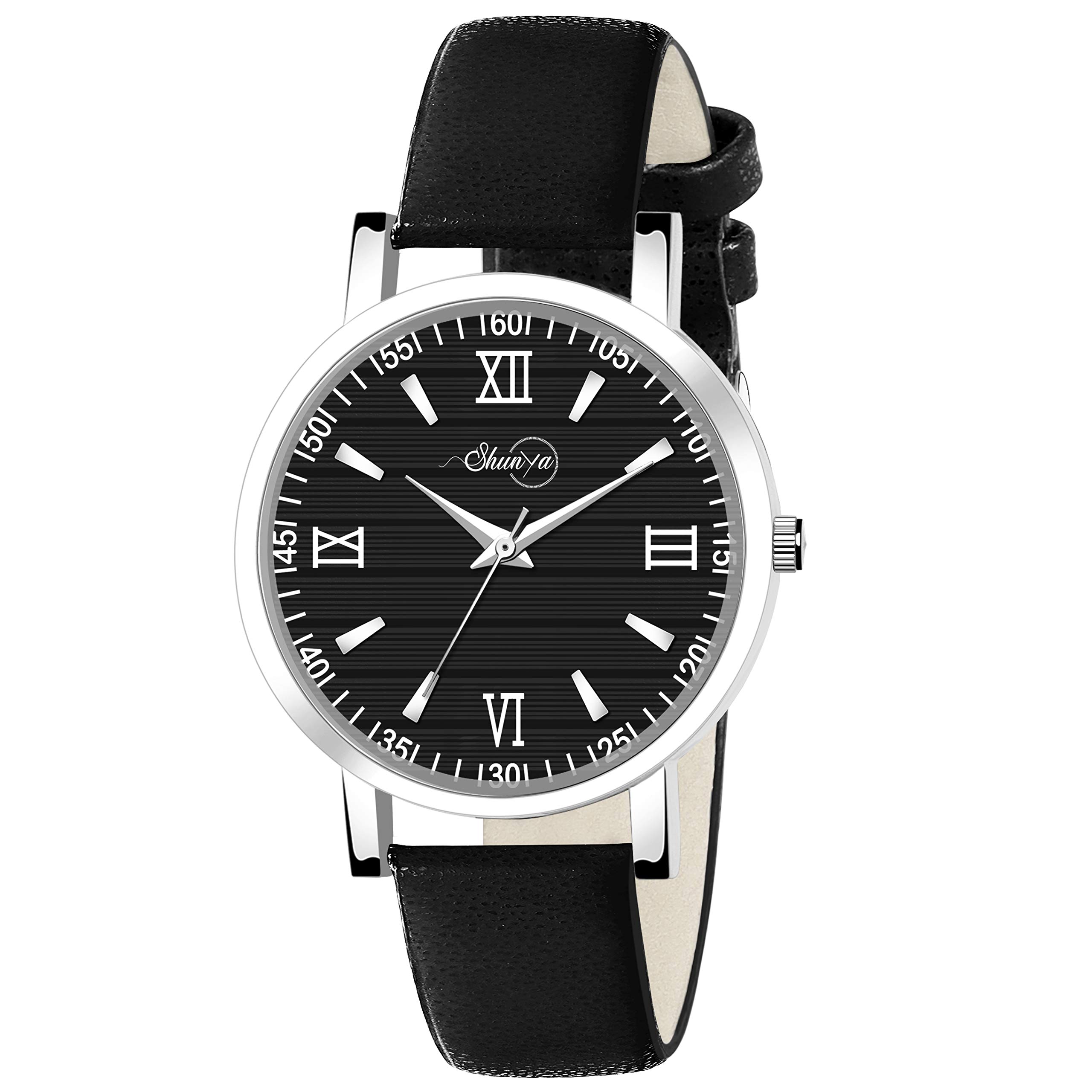 Shunya New SH-619 Arrival Stylish Attractive Ethnic Stylish Black Silver Roman Numbers Dial Watch Leather Strap Analog Girls Watch (B091Q275X4) Amazon Price History, Amazon Price Tracker