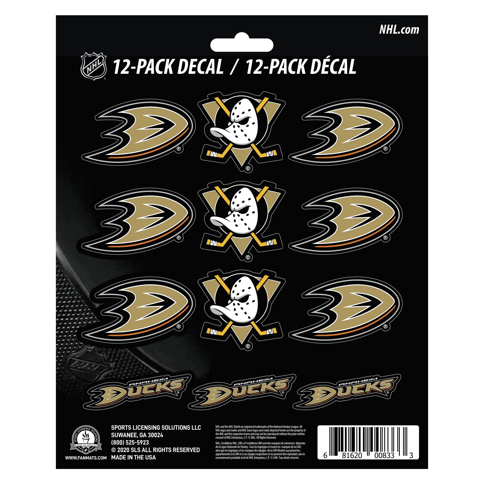 FANMATSNHL Unisex-Adult NHL Mini Decal 12-E2pk
