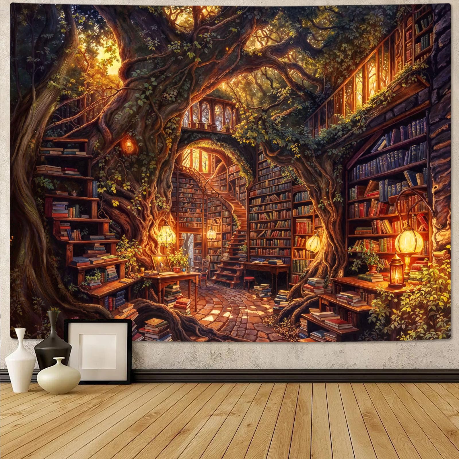Forest Library Tapestry Wall Hanging