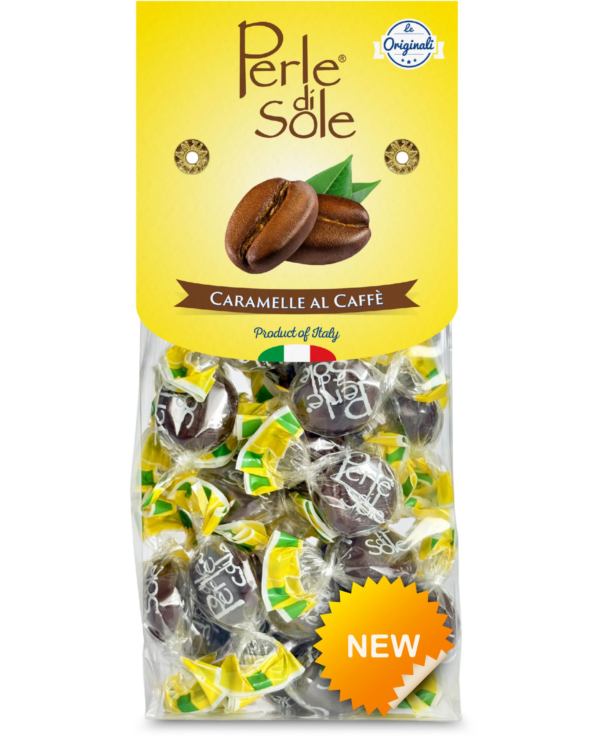 Perle di Sole Italian Coffee Candy - Hard Coffee Candy Individually Wrapped - Made in Italy Gourmet Hard Candies - Italian Candies - Amalfi Coast Gifts for Espresso Lovers - Caffe Flavored Tr product thumbnail 3