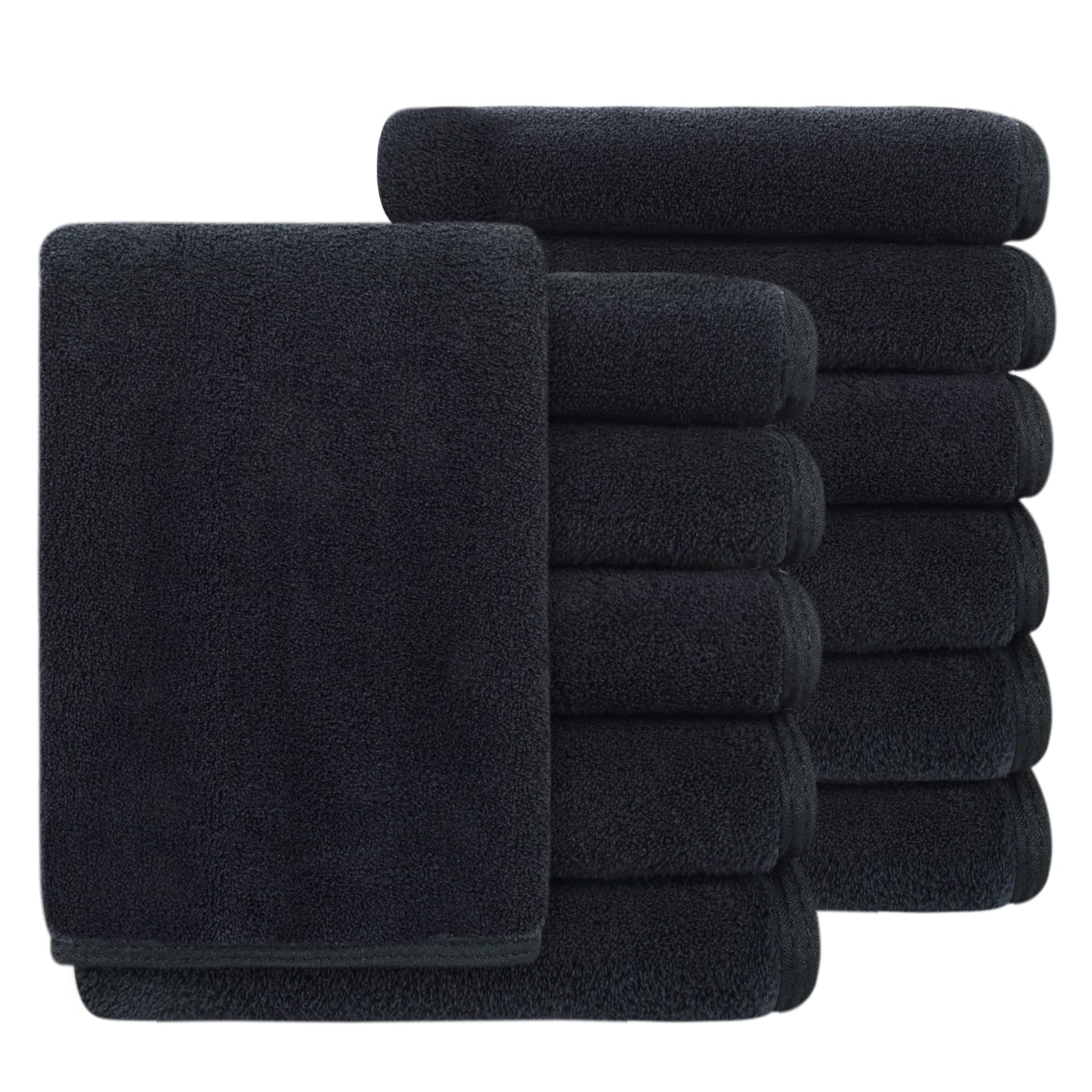 SINLAND Absorbent Coral Velvet Washcloth Ultra Soft Microfiber Face Towels 12 x 12 inch Multi-Purpose Face Cloths for Household and Sport