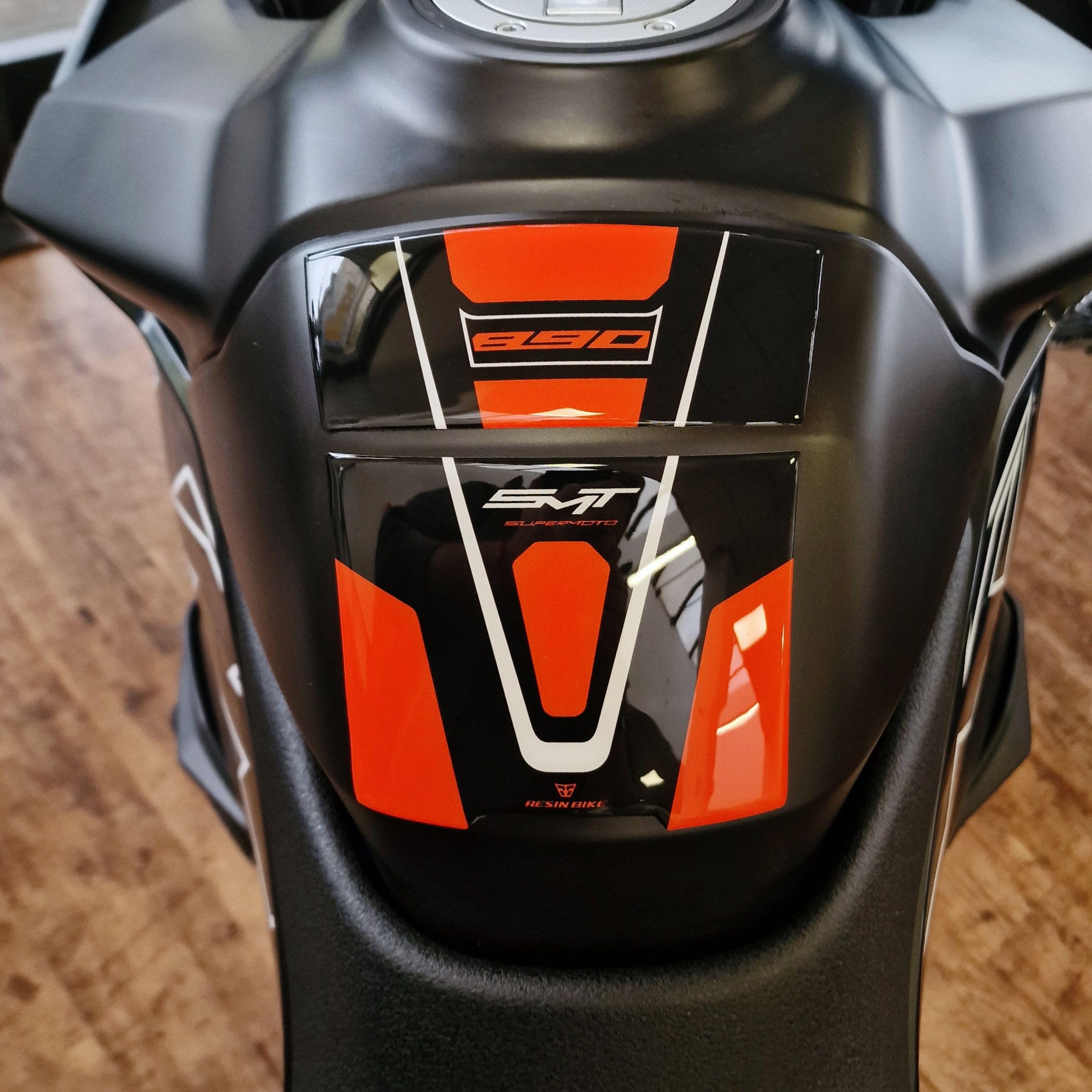 Resin Bike Motorbike 3D Stickers Compatible With Ktm 890 Smt 2023-2026. Bike Tank Protector Grip From Impact And Scratches. Sticker 3D Resin Gadget Moto