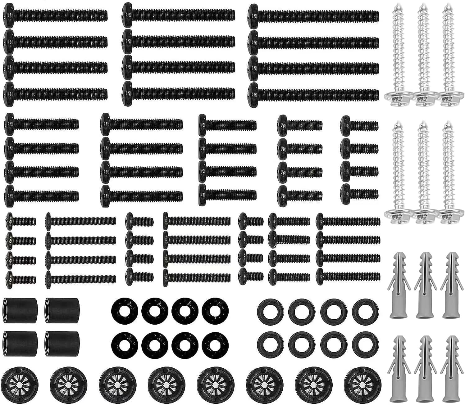 Universal TV Installation Hardware Kit Includes M4 M5 M6 M8 TV Sets Screws and Spacers for Most TVs Up to 80"/204cm YF-UVSP