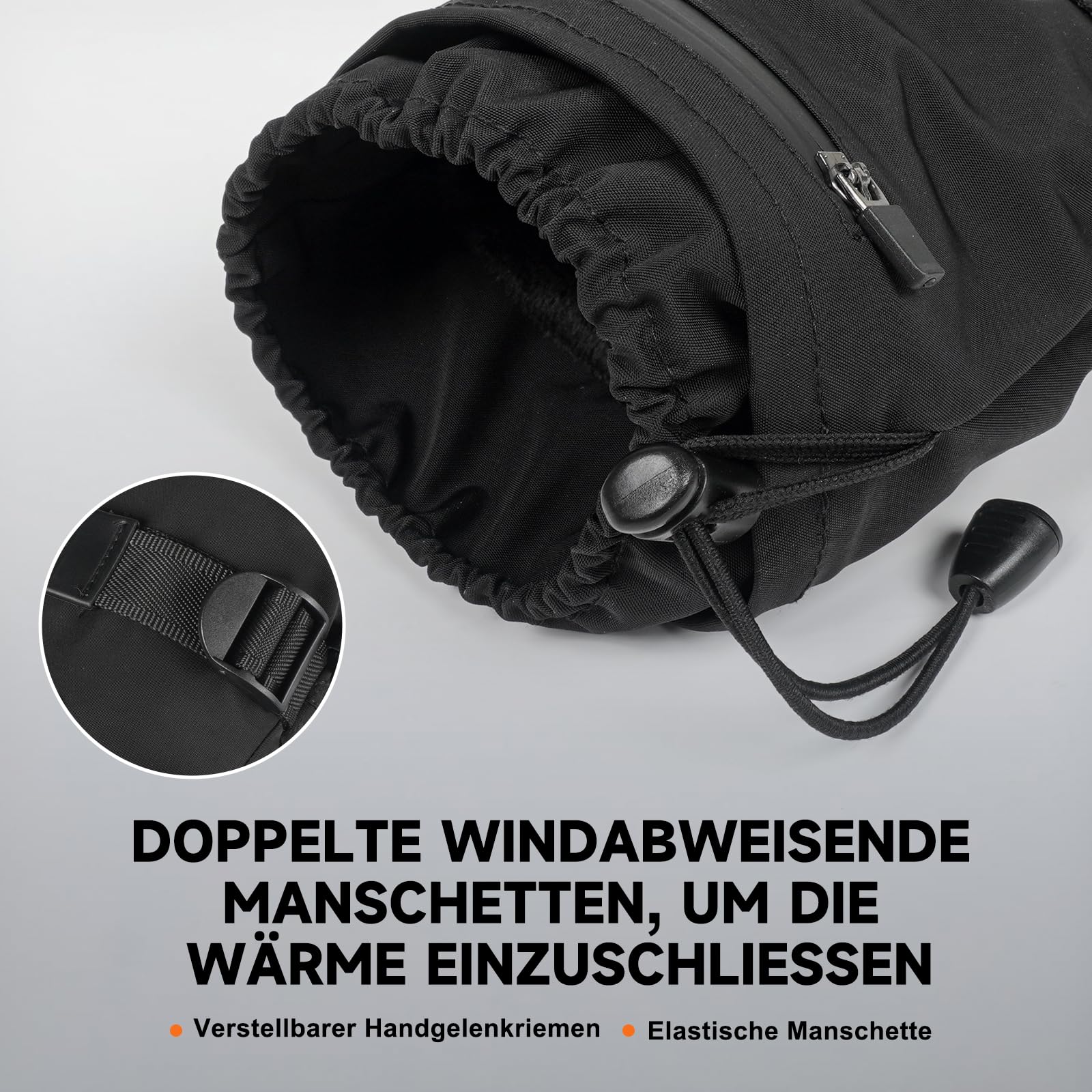 Beheizbare Handschuhe, 6000mAh Akku USB Beheizte Handschuhe für Damen Herren, 3 Heizstufen wasserdichte Touchscreen Handschuh Beheizbarer (Schwarz-EU, XL)
