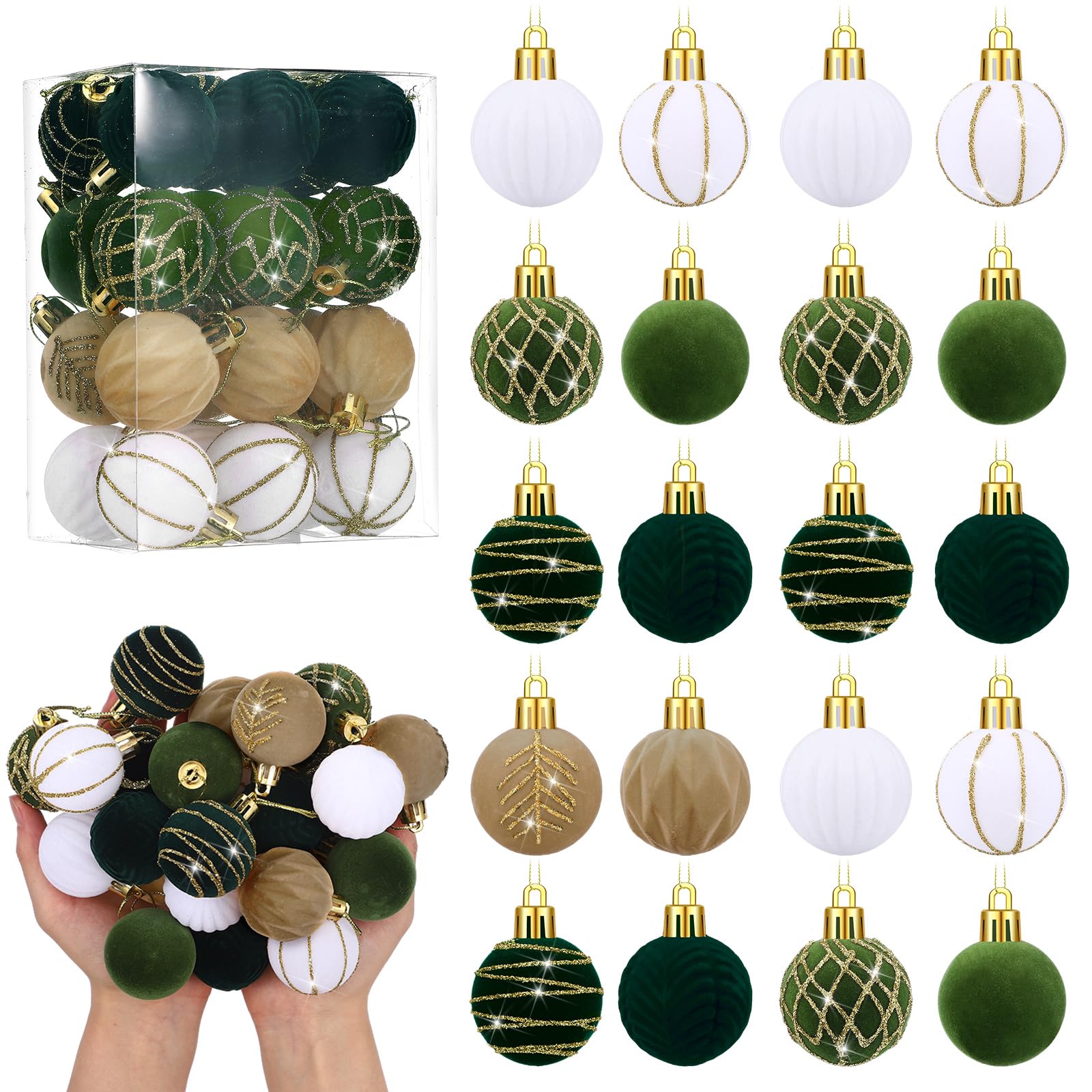 Mini boules de Noël en velours Namalu incassables pour protéger votre sapin des chutes x24