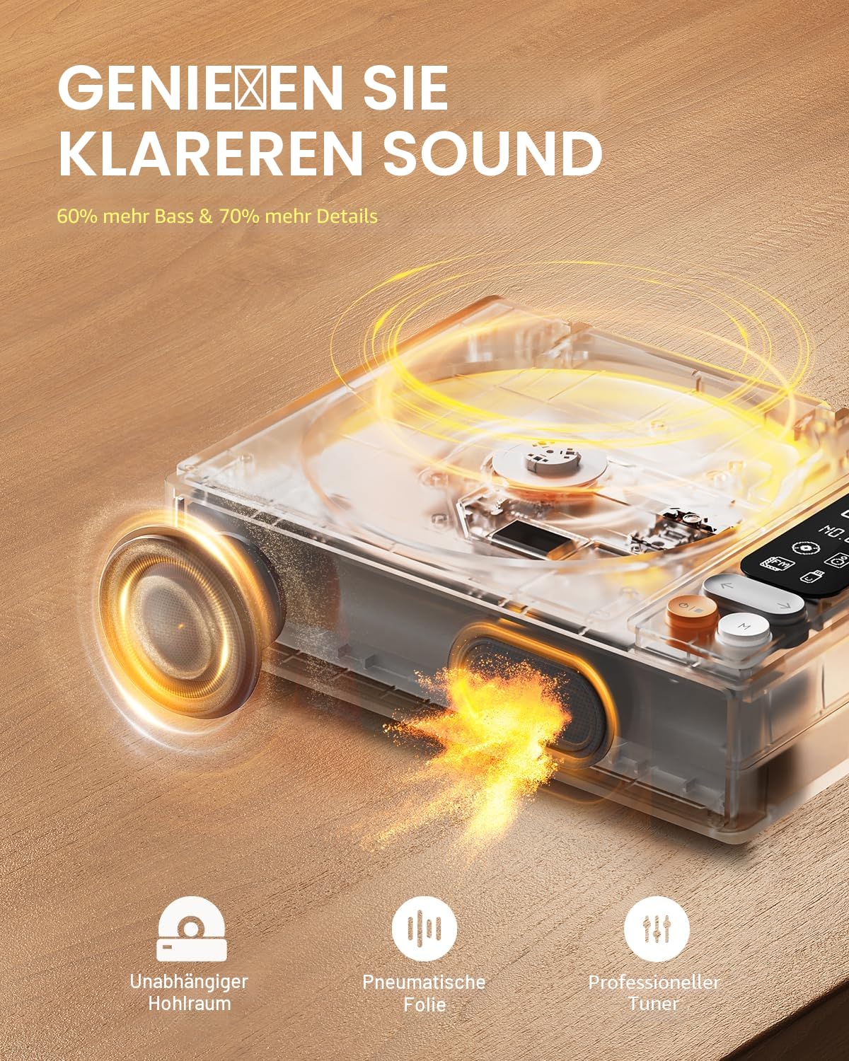 CD Player Tragbar, Leapwell Tragbarer CD Player mit Lautsprecher Bluetooth CD-Player mit Fernbedienung Kinder Mini CD Spieler Anti Skip mit AUX Optisch USB LCD Bildschirm Weiß