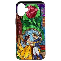 Disney La Bella e la Bestia – Vetro colorato Belle e Principe Custodia per iPhone 16 Plus