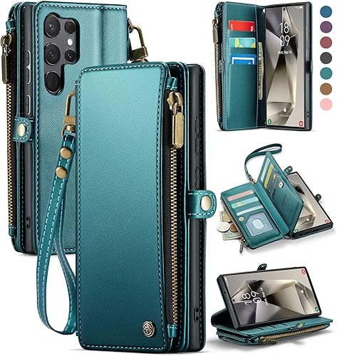 Miniatura 10 de Defencase Funda para Samsung Galaxy S23 Ultra, para Samsung S23 Ultra Wallet para mujeres y hombres, funda de piel sintética de moda con correa