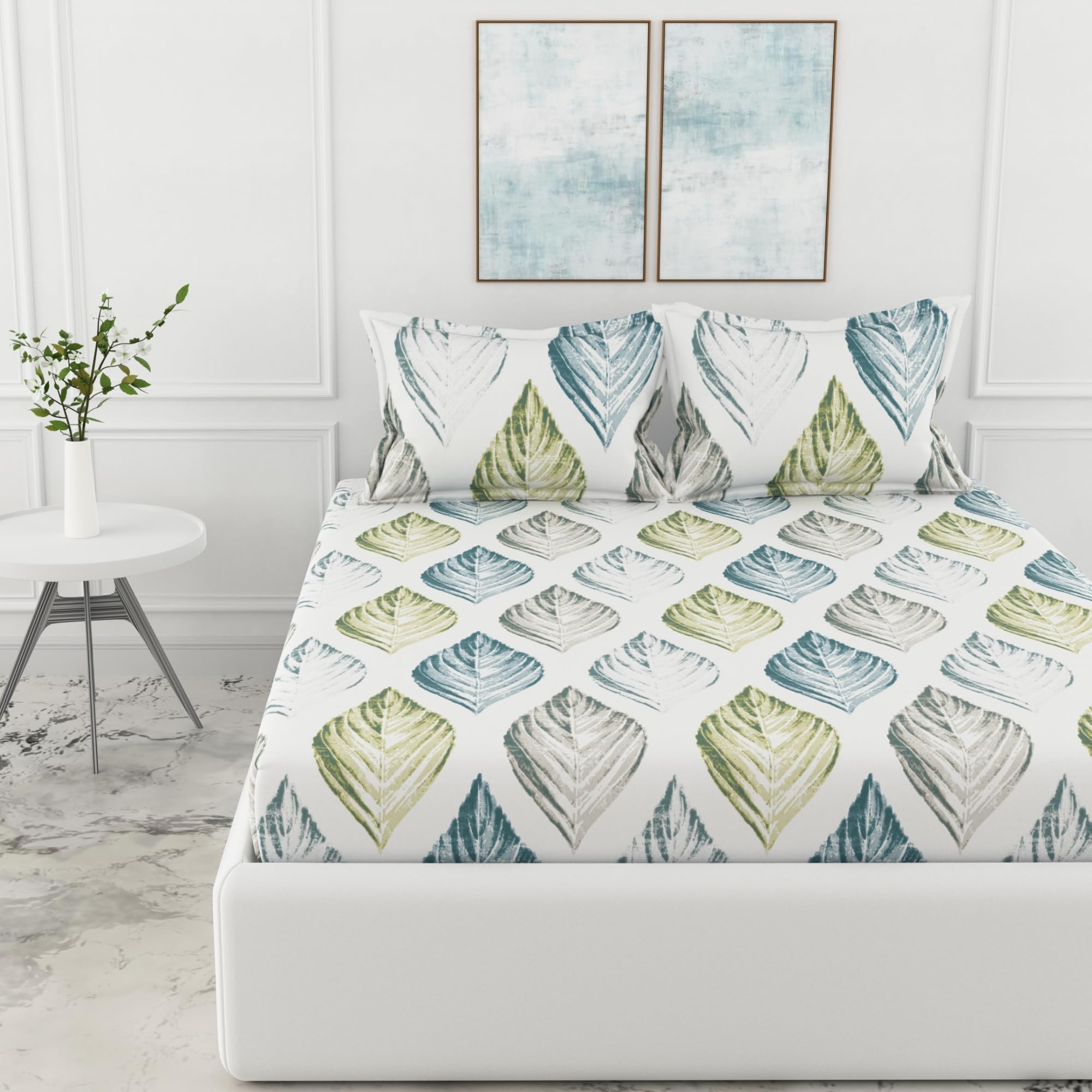 King Size Cotton Fitted Sheet Set - Loreto -21 King Size Cotton Fitted Sheet Set - Loreto -21