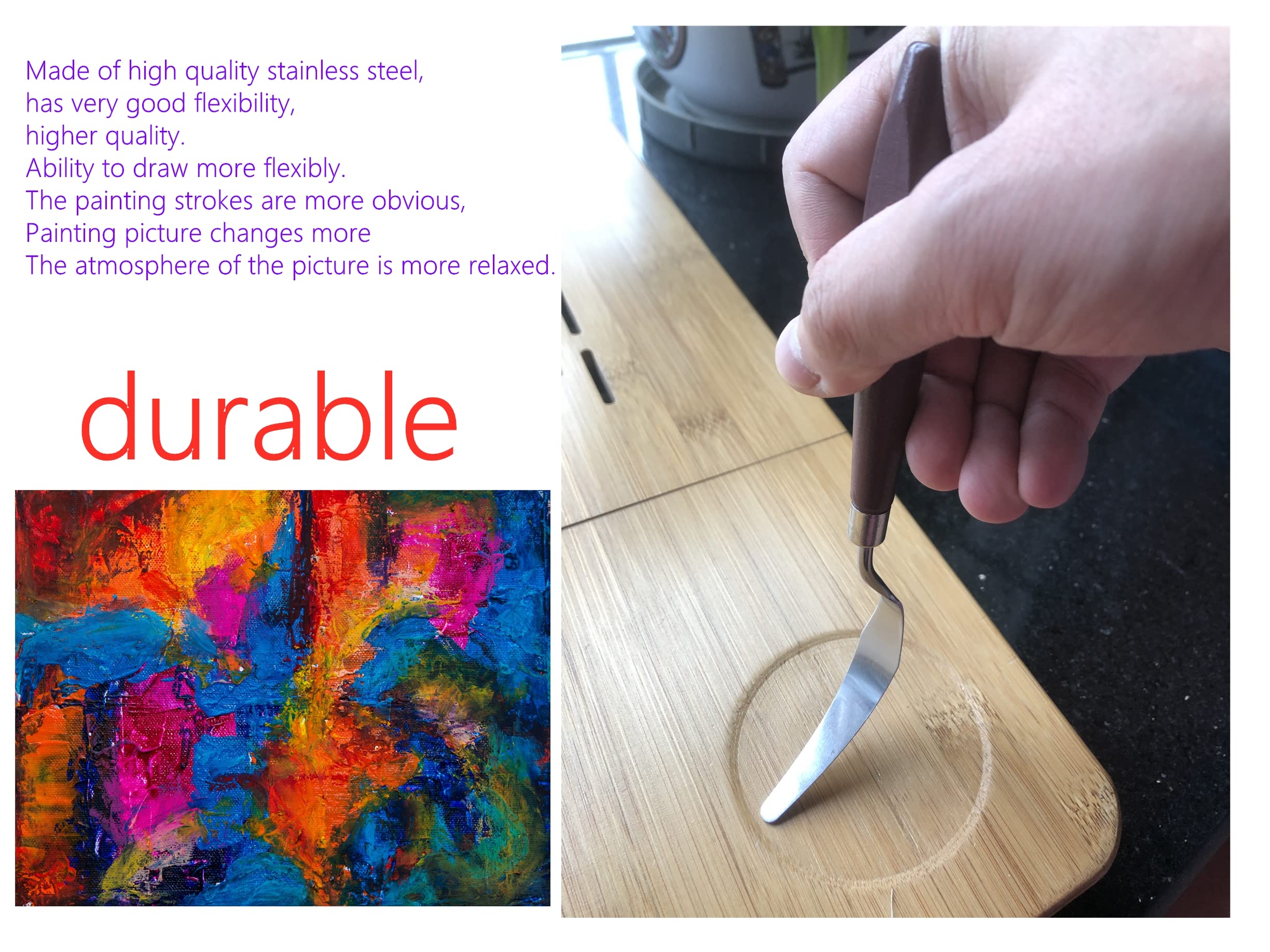 5 Pièces Couteau Peinture Palette Couteau Spatule Pour Peintureàl'huile