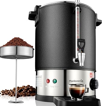 100 Cup Coffee Maker Machine Urn - Large Percolator Pot Dispenser With Double-Wall Stainless Steel, Quick Brew, Stays Hot - Also for Water, Tea, Bever